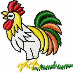 Chickens And Roosters Embroidery Design 2
